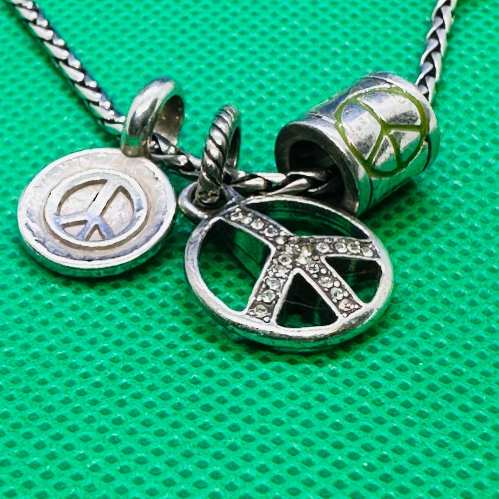 Authentic Brighton Silver Peace Sign Set of Charms - Picture 5 of 7